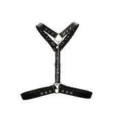 Twisted Bit Black Leather Harness - One Size - Black